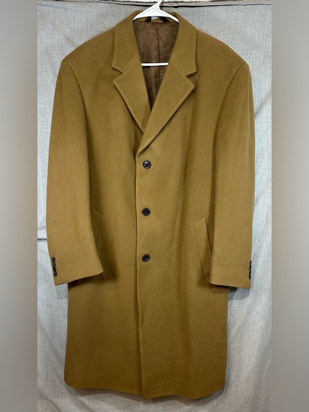 Jos. A. Bank Camel Single-Breasted Wool/Cashmere Coat